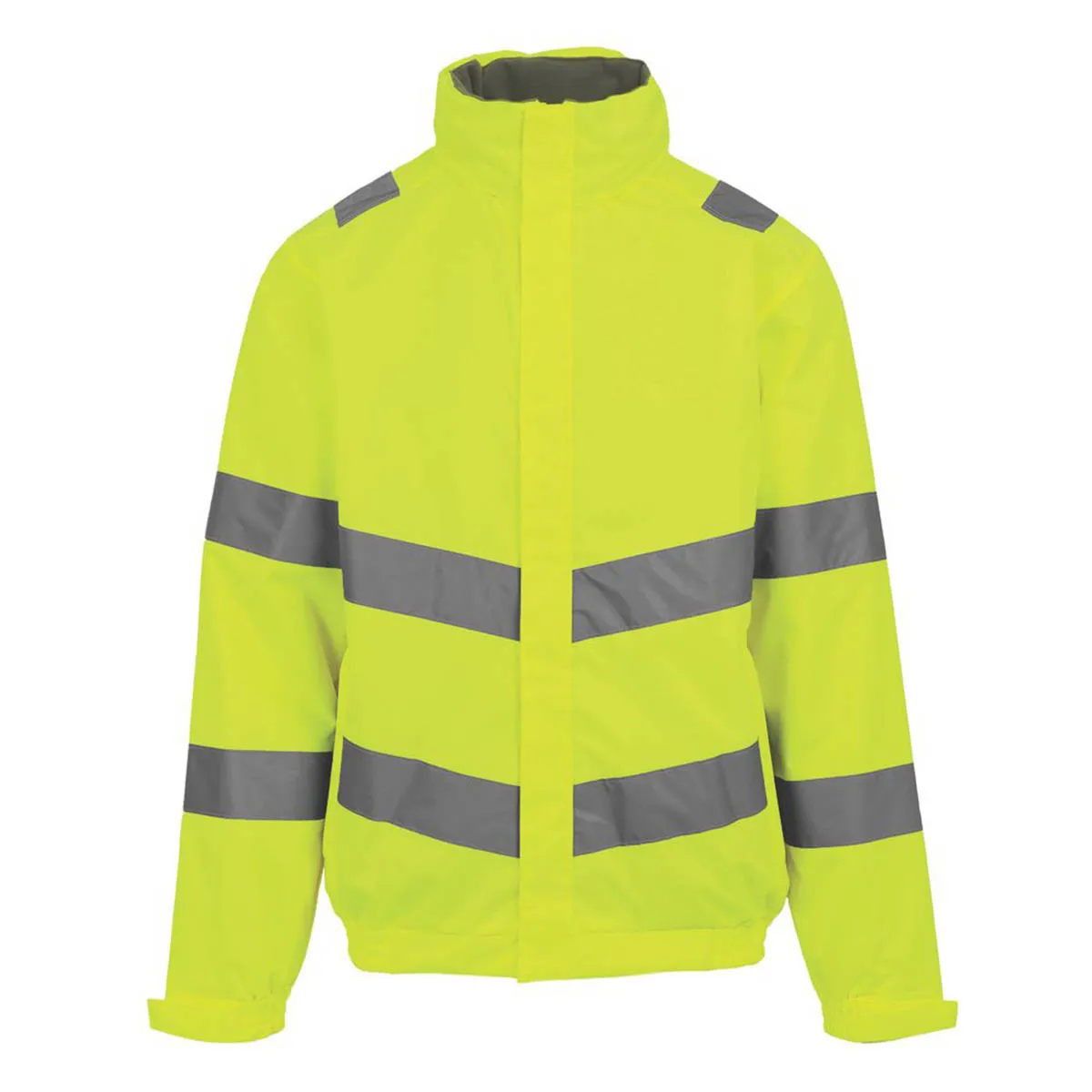 Hi-Vis Jacket Yellow Reflective Waterproof Pockets Zipped Large 41.5" Chest