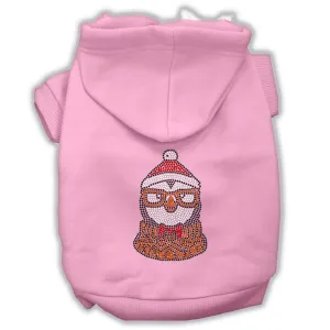 Hipster Penguin Rhinestone Dog Hoodie Light Pink Xs (8)