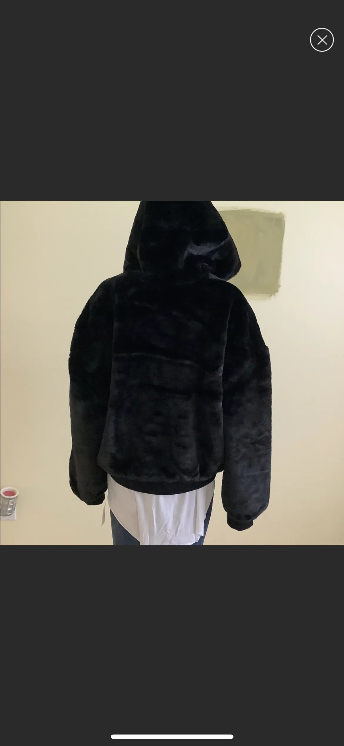 HOODED FAUX-FUR BOMBER JACKET