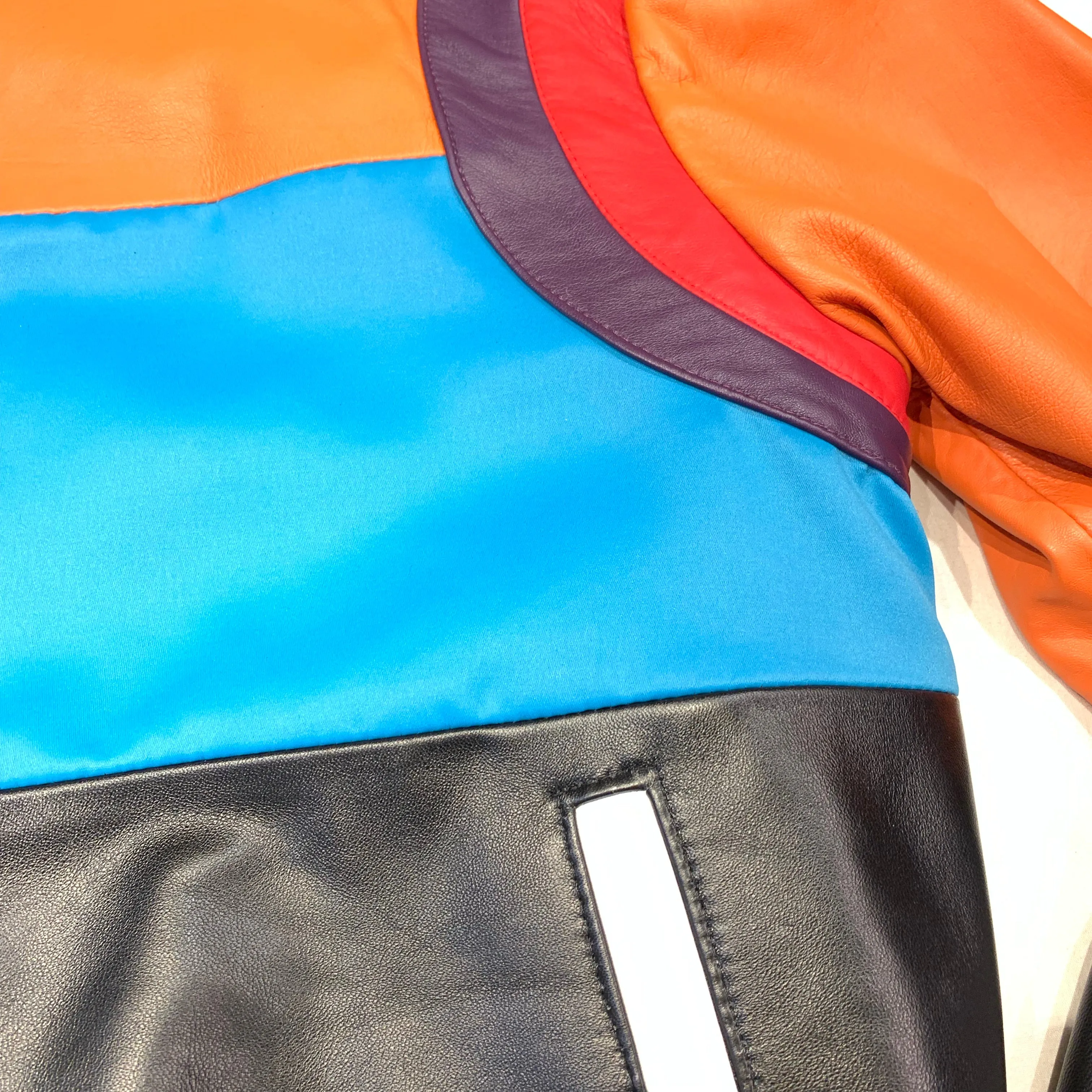 Kashani ColorBlock Lambskin MA-1 Bomber Jacket