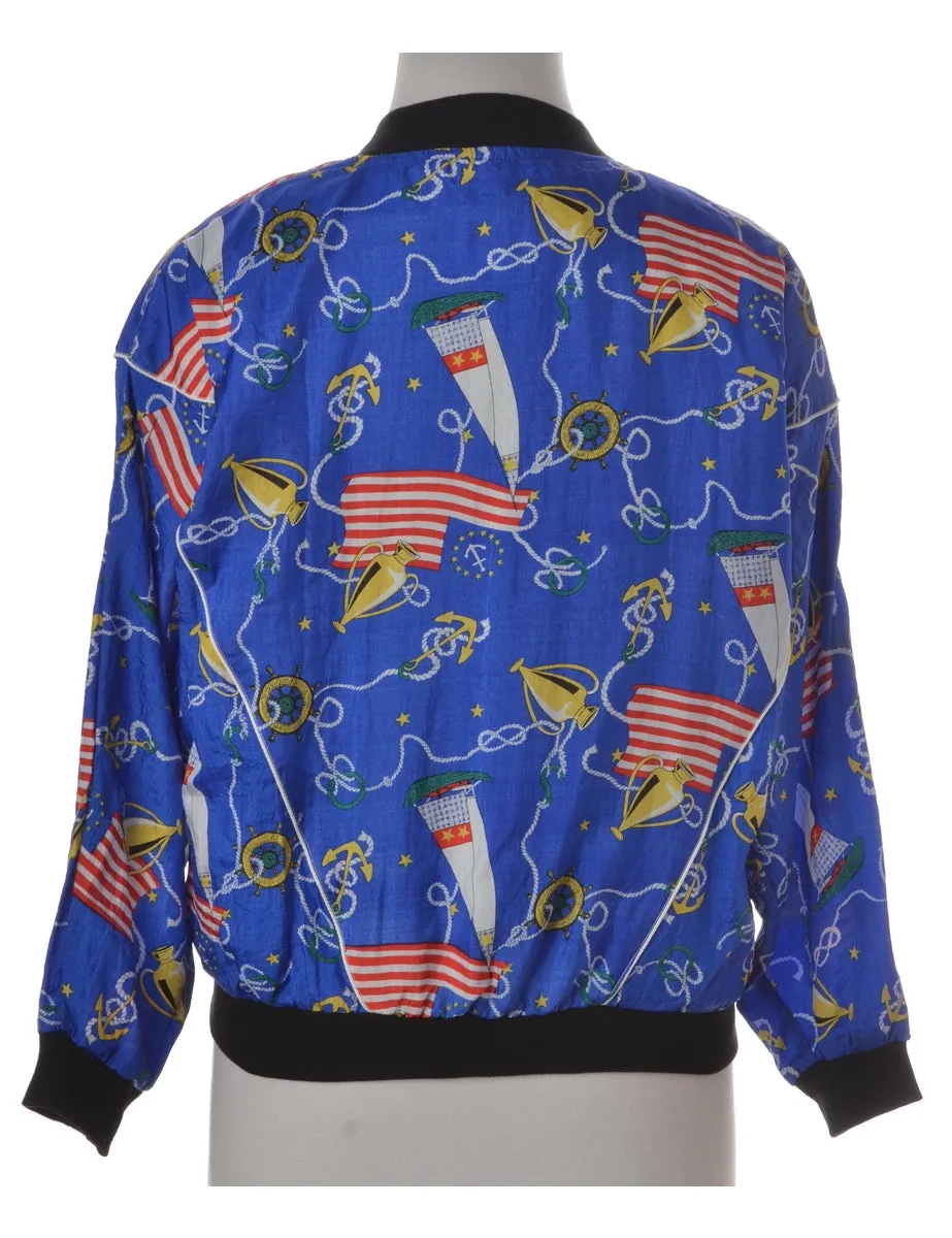 Label Nautical Print Bomber Jacket