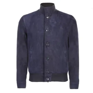 MCKINNON & CO Suede Leather Bomber Jacket NAVY REG