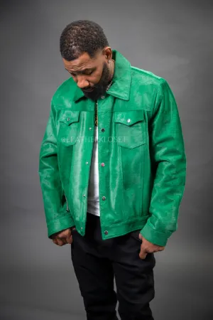 Men's Dylan Pony Jean Jacket [Green]