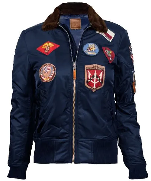 MISS TOP GUN® B-15 FLIGHT BOMBER JACKET WITH PATCHES