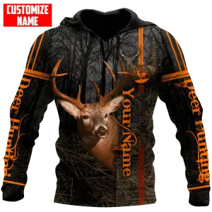 Personalized Name Deer Hunting Hoodie, 3D All Over Print Hoodie With Deer Hunting Hunter Hoodie