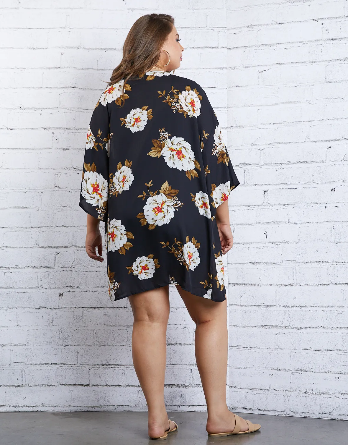 Plus Size Fall Beauty Floral Cardigan