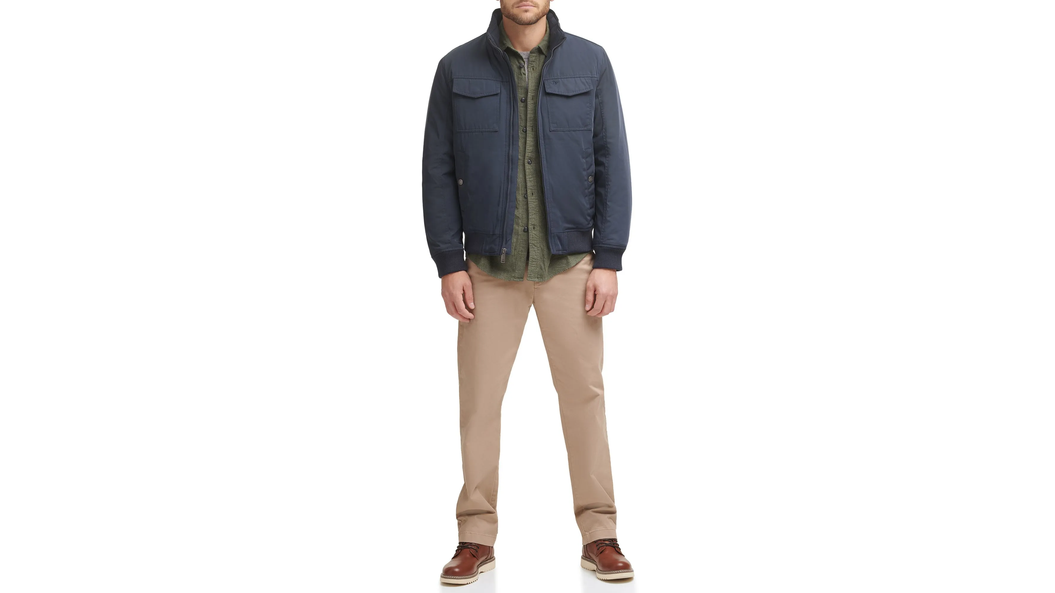 Polytwill 2-Pocket Military Bomber Jacket