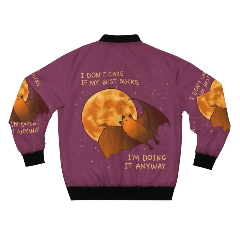 "Mental Health Encouragement" Flying Fox Bat Bomber Jacket