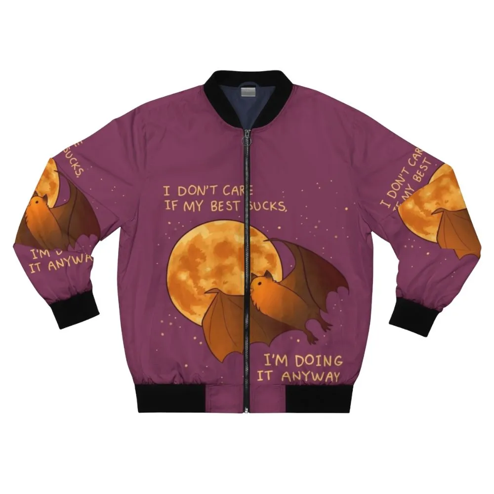 "Mental Health Encouragement" Flying Fox Bat Bomber Jacket