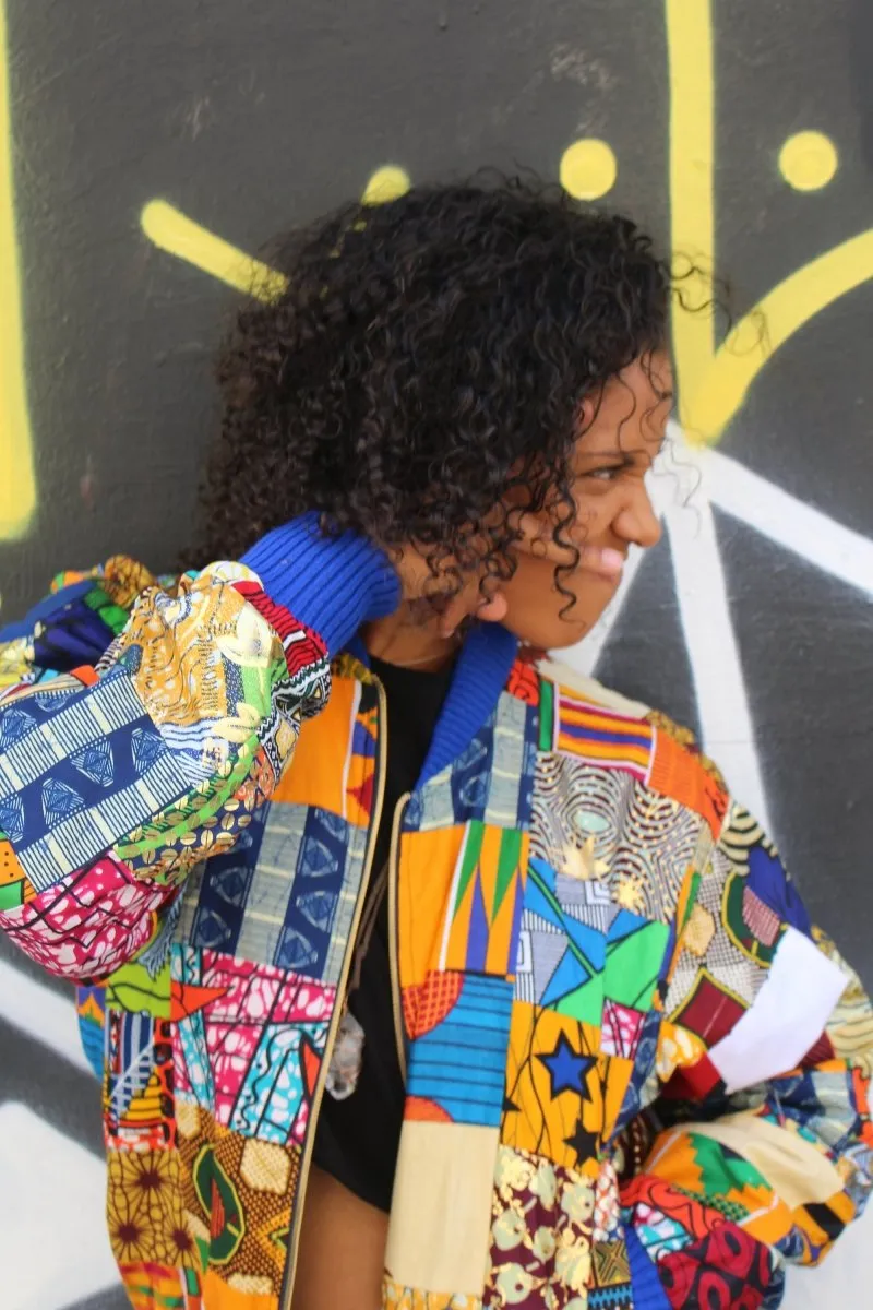 Retro Bomber Jacket in Patchwork