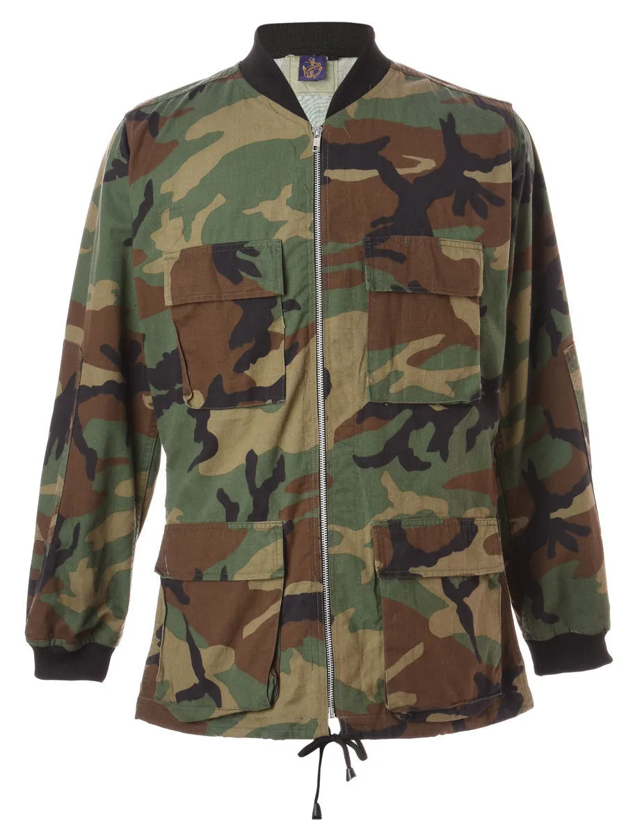 Reworked Workwear Jackson Camo Bomber Jacket - S