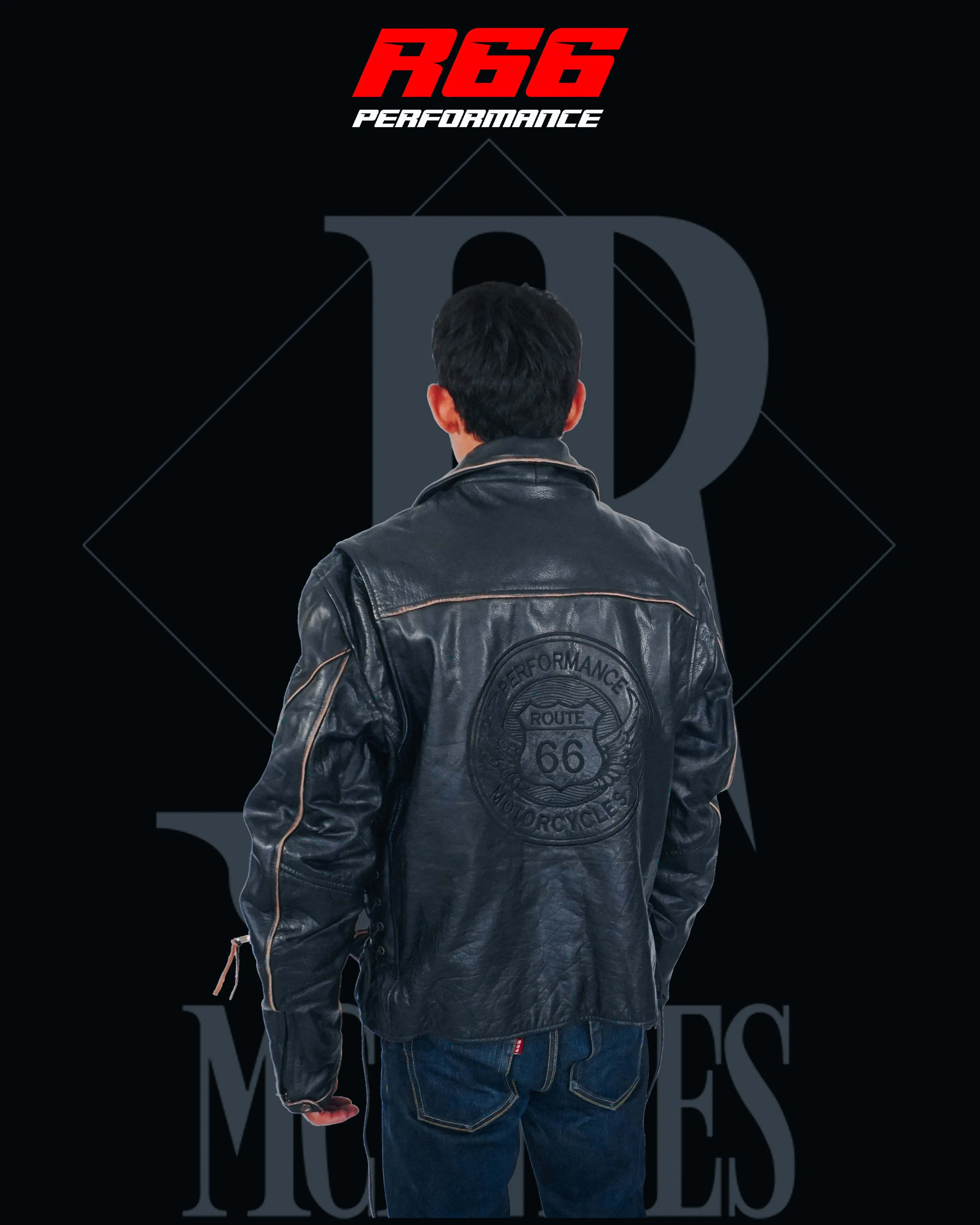 Route 66 Black Vintage Bomber jacket