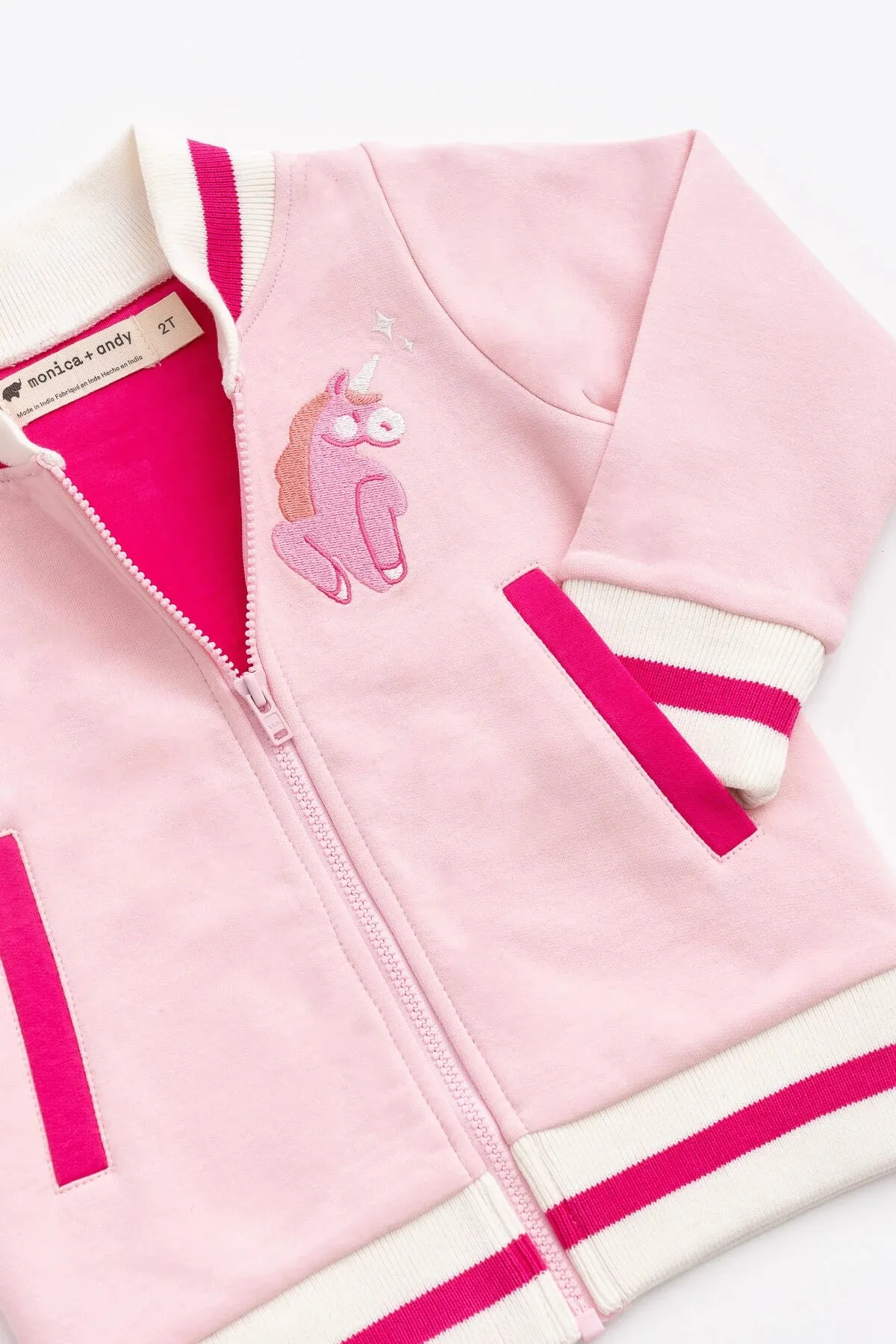 SALE - Zip Bomber Jacket_Pink Unicorns