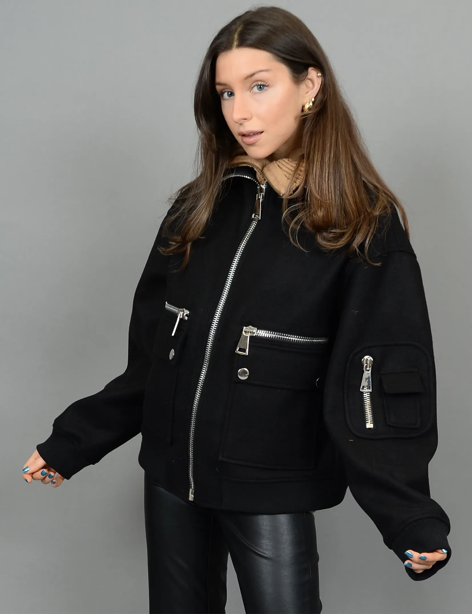 Selie Ladies Bomber Jacket, Black