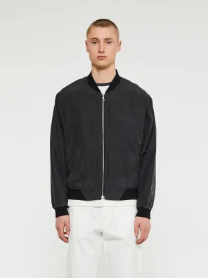 Silk Bomber Jacket in Black