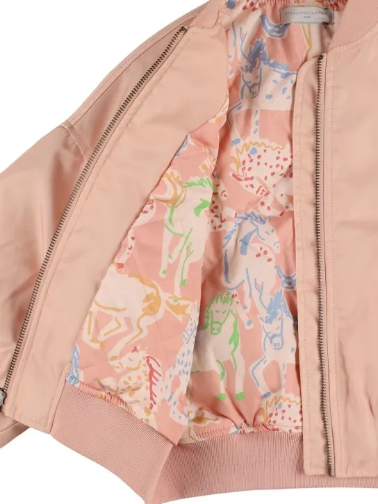 Stella McCartney Kids   Poly twill satin bomber jacket 