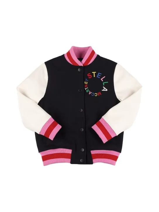 Stella McCartney Kids   Wool &amp; faux leather bomber jacket 