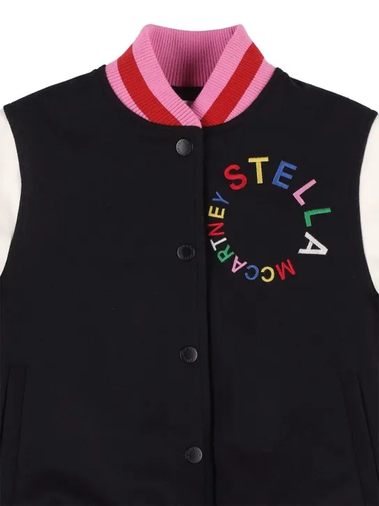 Stella McCartney Kids   Wool &amp; faux leather bomber jacket 