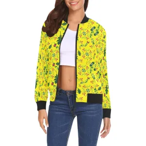 Vine Life Lemon Bomber Jacket for Women