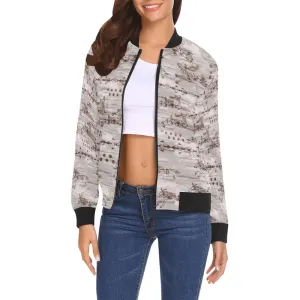 Wild Run All Over Print Bomber Jacket for Women