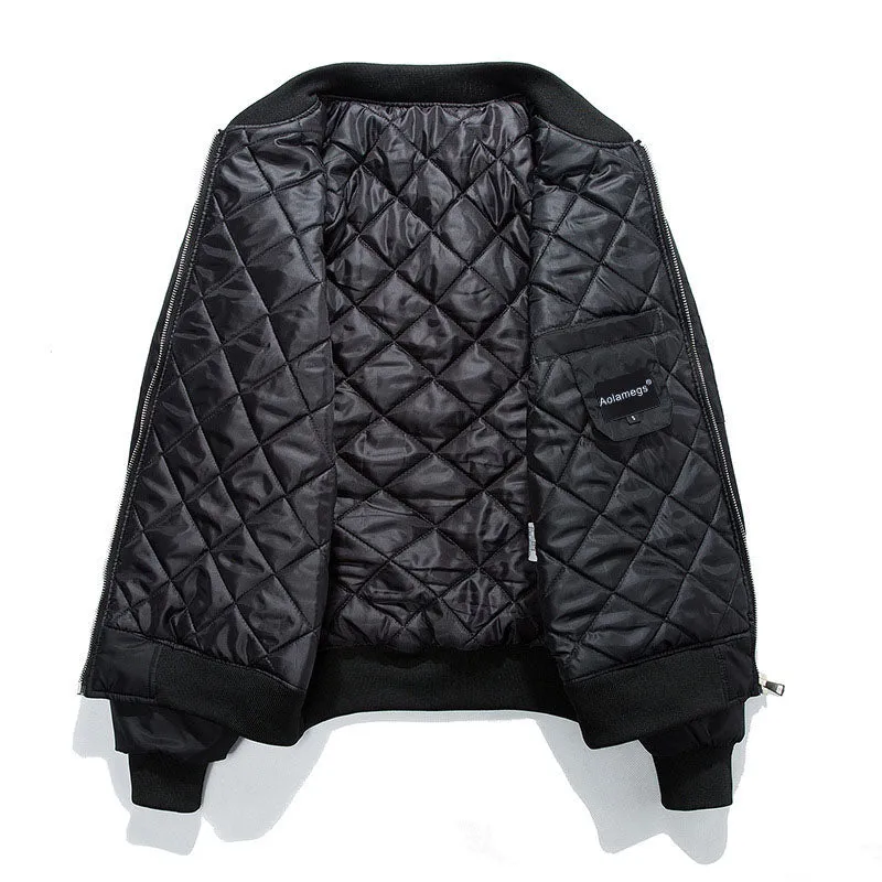 Wolf Embroidery Thick Men Bomber Jacket