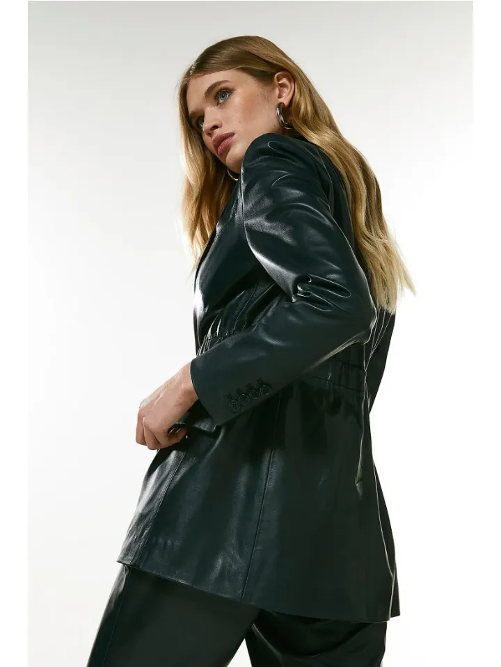 Women’s Black Classic Sheepskin Leather Blazer