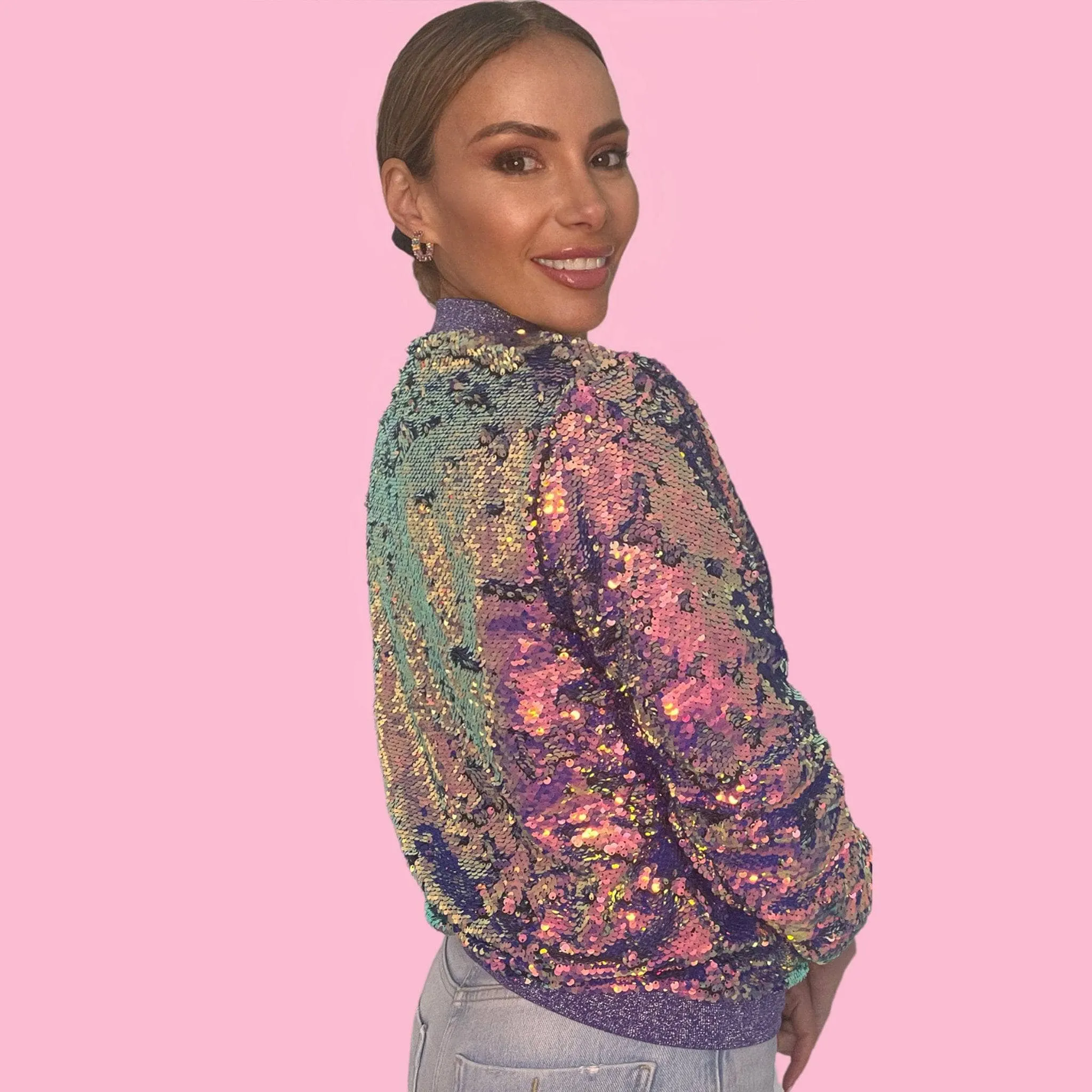 Women's Magic Mermaid Sequin Bomber