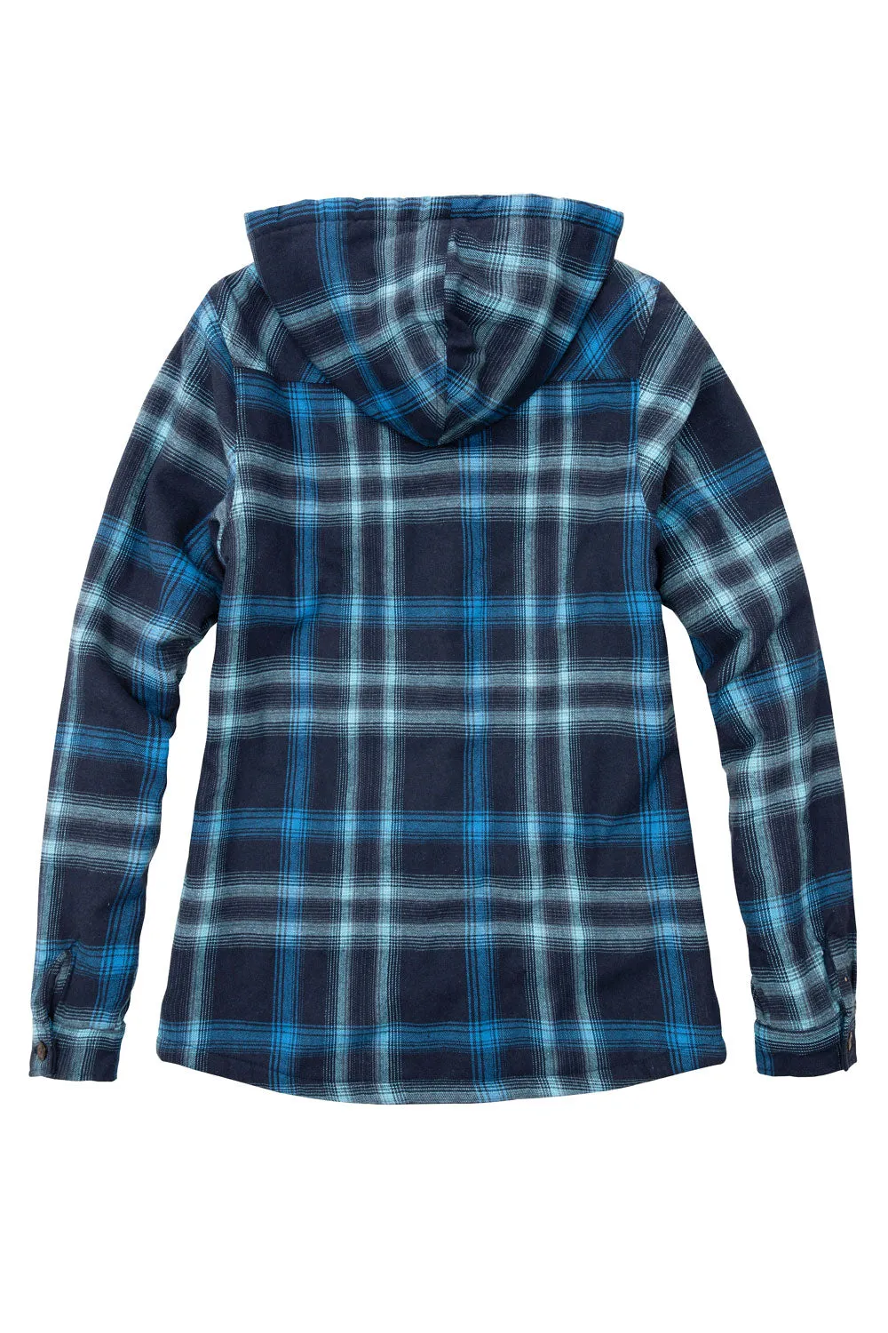 Women's Sherpa-Lined Flannel Jacket Full Zip Up Hooded Plaid Shirt