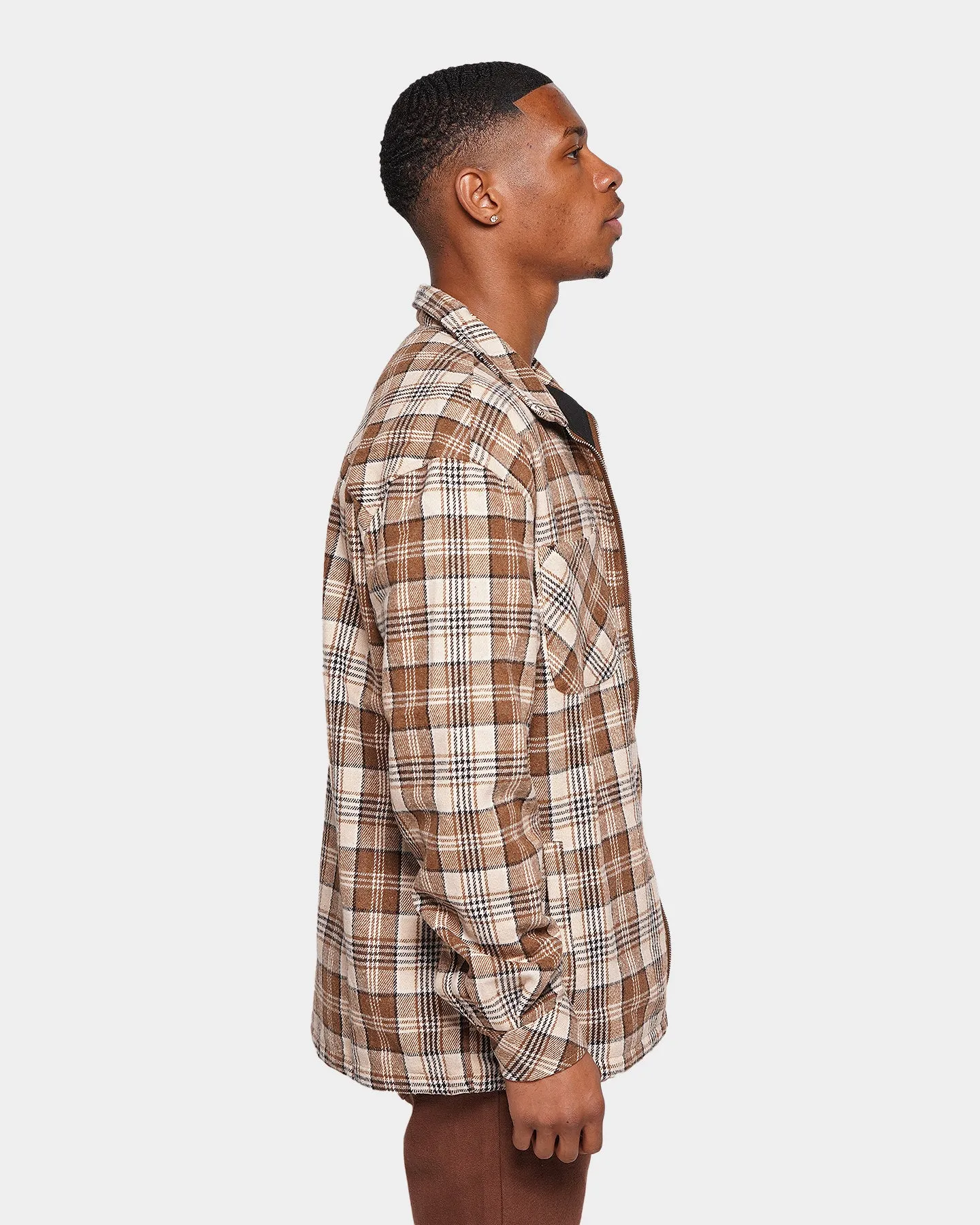 XXIII Soren Plaid Bomber Jacket Brown