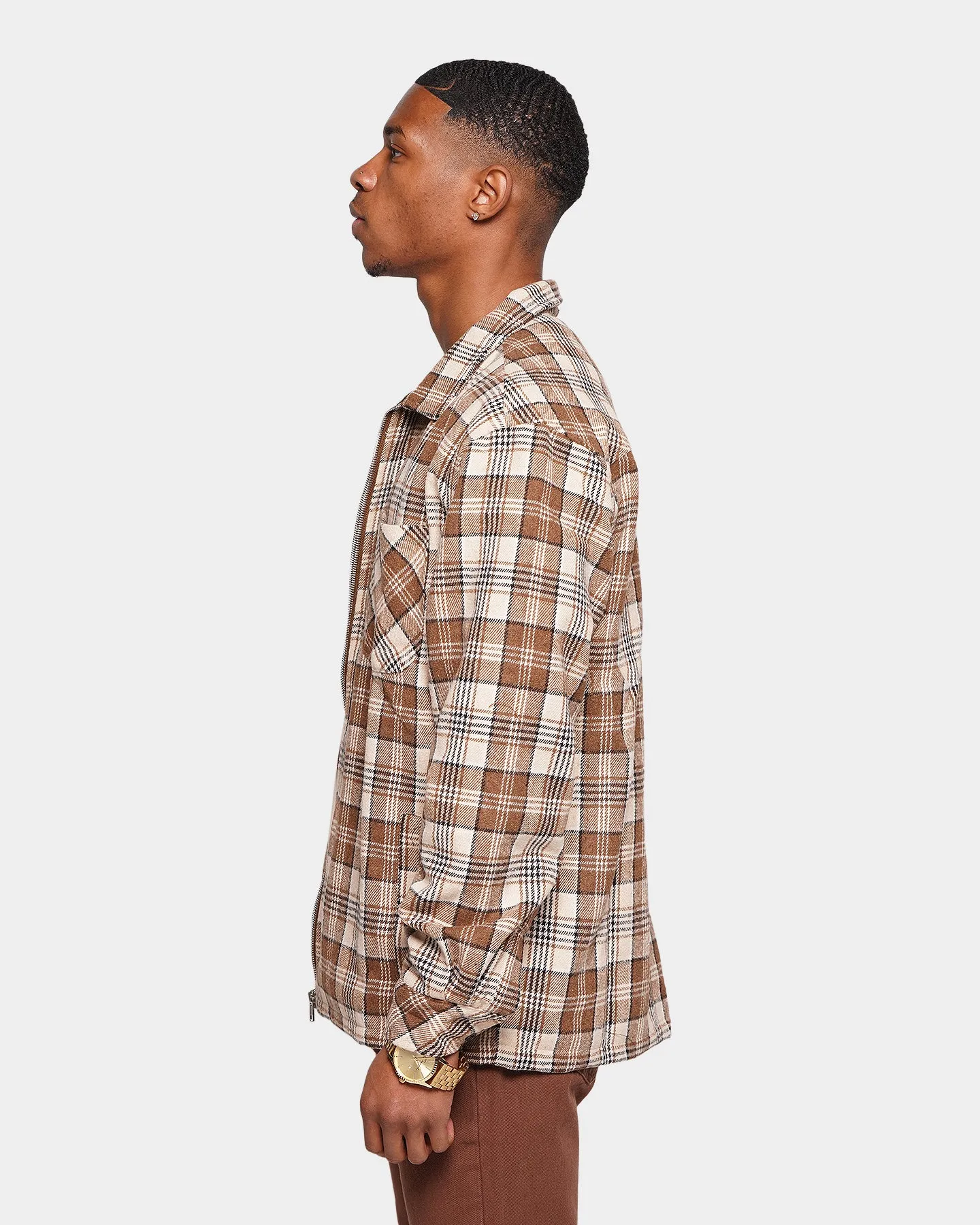 XXIII Soren Plaid Bomber Jacket Brown