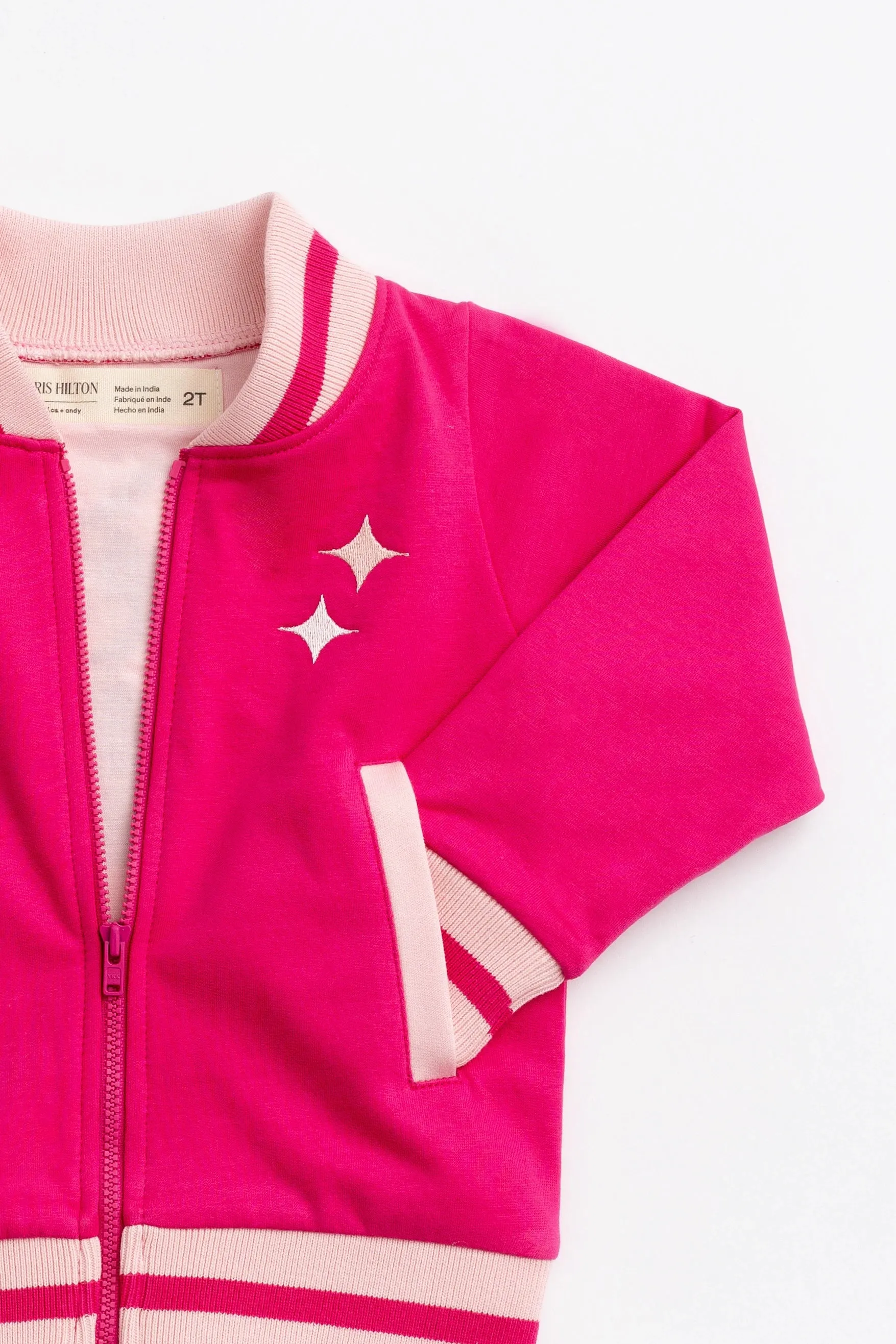 Zip Bomber Jacket_Paris Hilton Pink Sliving